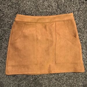 Suede brown skirt